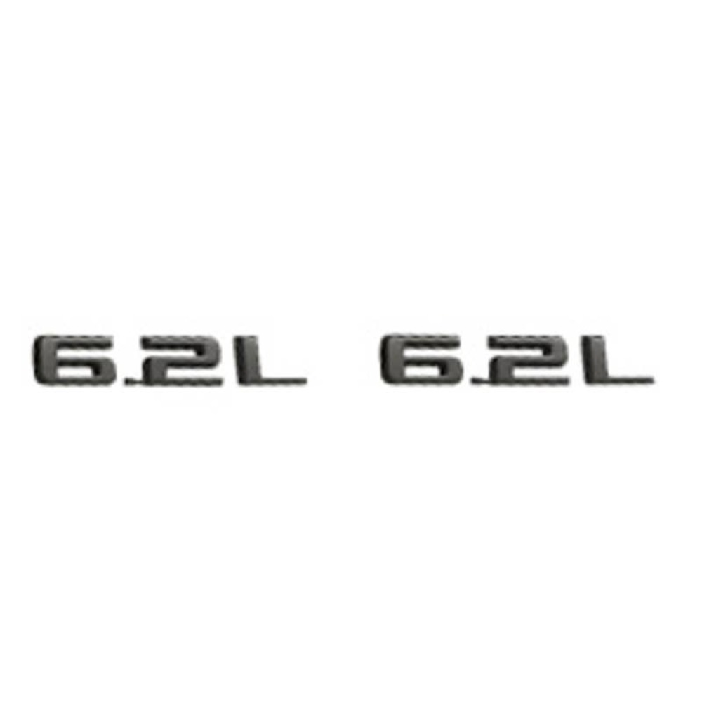 Black GM Chevrolet 6.2L Badging Emblems Decals